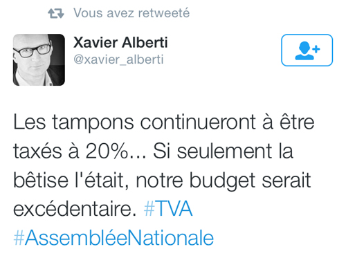 La betise taxee un reve pour le budget-Gauloise de nuits-Twitter-screenshot- Xavier Alberti-merci monsieur